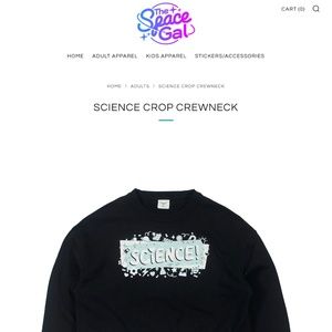 Space Gal Science Crop Crewneck Sweatshirt XL